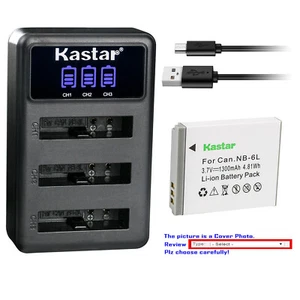 Kastar Battery Triple Charger for Canon NB-6L 6LH CB2LY Canon PowerShot SX280 HS - Picture 1 of 11