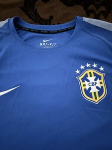 Brazil Nike Authentic Training Soccer Shirt Jersey / Size XXL / Blue / Football - Picture 1 of 8