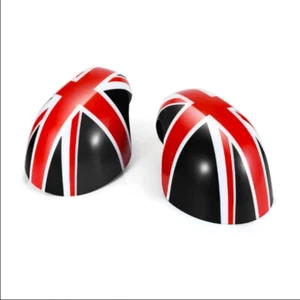 Side Wing Mirror Cover Stickers for MINI Cooper 2020-2022 F54-F60 Black Jack - Picture 1 of 11