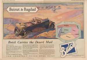 1927 Buick Flint MI Beirut to Bagdad Desert Mail 2 Page Full-color Centerfold Ad - Picture 1 of 7