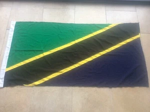 Vintage Linen Tanzania National Flag 73x34” Africa African Commonwealth Country - Picture 1 of 1