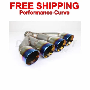 Quad Exhaust Tip SS Blue Flame 3" Inlet - Quad 3.5" Outlet - 15" Long - Foto 1 di 1