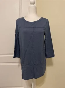 AnyBody Cozy Knit Asymmetrical Top Top Indigo XS A381285 - Picture 1 of 5