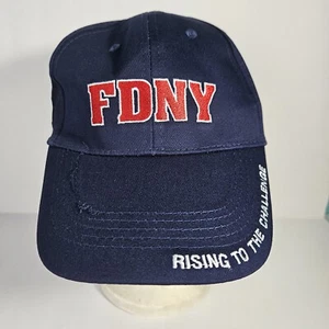 FDNY Ball Cap, Adjustable Closure, New No Tags, Rise To The Challenge Blue - Picture 1 of 5