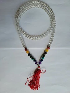 Crystal Quartz 7 Chakra Meditation Mala - Picture 1 of 6