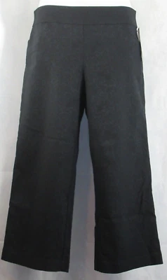 Charter Club Women's Petite Jacquard Print Cropped Wide-Leg Pants, Black, 14P - Image 1 of 3