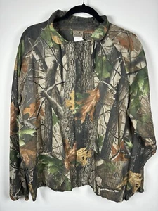 Realtree Medium Hunting Camo Camouflage Long Sleeve Zip Up T-Shirt - Picture 1 of 10