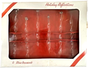 Vintage American Decorations Twisted Glass Icicles, 6 Pack, 1970s, new (D1) - Picture 1 of 11