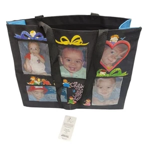 Canvas photo tote bag Grow in Grace Clear acid Free PVC Windows Black Large - Picture 1 of 8