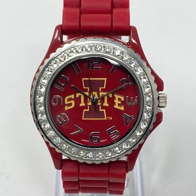 Reloj Iowa State Cyclones Mujer 40mm Tono Plateado Cristal Brillante Rojo Batería Nueva Foto 1 de 4