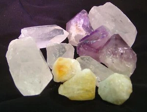 Quarz Amethyst und Citrin Kristall Punkt Mix - 1 Pfund - Bild 1 von 1