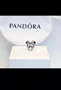 Pandora Disney Shimmering Minnie Portrait Clip Charm Rare - Picture 1 of 6