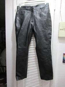 Herren Echt Leder Hose weiches Lammfell SCHWARZ Biker Reißverschluss Gr. 32 Hose - Bild 1 von 6