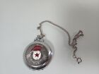 Vintage Russian Pocket Watch Molnija USSR CCCP RED STAR with Chain