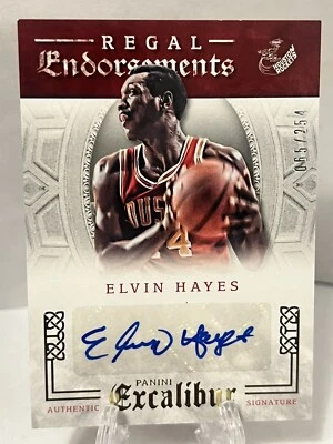 Elvin Hayes Excalibur REGAL ENDORSEMENTS Auto #/254 Bullets & Rockets LEGEND HOF - Image 1 of 2