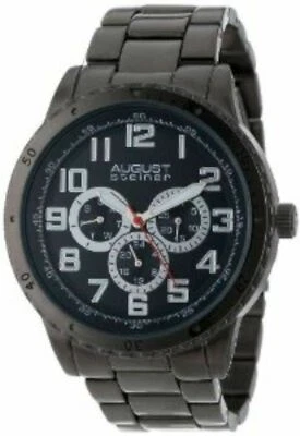 NEW August Steiner AS8060BK Men's Quartz Multi-Function Black Bracelet Watch 30M - Image 1 of 4