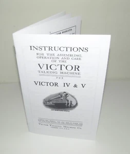 Reproducción manual de instrucciones de gramófono fonograma cuerno Victor IV y V - Imagen 1 de 11