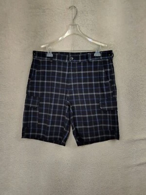 Shorts masculinos Basic Editions 38 preto xadrez 100% algodão carga conforto externo - Imagem 1 de 4