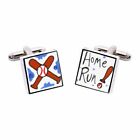 Home Run Cufflinks by Sonia Spencer, gift boxed. Baseball , RRP £20