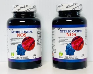 GNP Nitric Oxide NOS For Heart, Energy, Immune System Cells.120 capsules 2 Pack - Picture 1 of 3