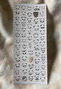 Kawaii Mini Panda Stickerbogen schwarz weiß japanisch Retro Showa Heisei Stil - Bild 1 von 2