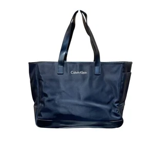 Calvin Klein Cosmetics Logo Large Black Tote Shopper Shopping Bag Handbag EUC - Picture 1 of 18