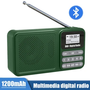 DAB+FM Radio Bluetooth TF RECUSB MP3 LCD Digital Player Portable Radio for 3.5mm - Picture 1 of 14