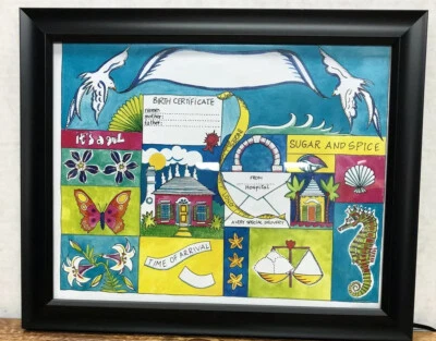 It’s A Girl, moldura, certidão de nascimento, data de nascimento, nome do hospital. - Imagem 1 de 4