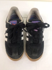 Adidas Samoa Kid’s Sneaker Black C75472 Suede White Stripes Sz 13.5K - Picture 1 of 8