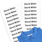 Pack 60 120 Personalised White Iron on Name Labels  for clothes School Care Home