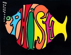 13105 Phish Trippy Fish mit Logo und Bläschen fantastischer 4,5 Zoll farbiger Aufkleber - Bild 1 von 1