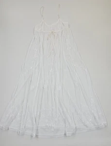 Victorias Secret Vtg Ivory Sheer Slip Dress Nightgown Cottagecore Girly Size L - Picture 1 of 10