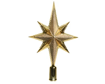 Christbaumspitze Stern Glitzer Weihnachtsbaumspitze Tannenbaumspitze gold - Bild 1 von 2