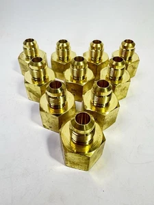 10-Messing 1/2" Stecker SAE 45 Grad Flare x 3/4 Buchse NPT Adapter Steckverbinder Fitting - Bild 1 von 4