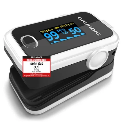 GRUNDIG Pulsoximeter Sauerstoffsättigung Oximeter Fingeroximeter Pulsoxyimeter Messgerät
