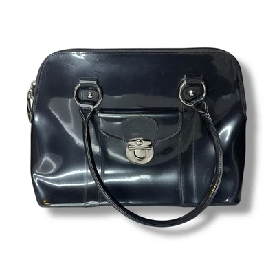 Bolso de Hombro Beijo Doble Asa Cierre con Cremallera Gris Peltre Bolsillos Brillantes Plateado Foto 1 de 4