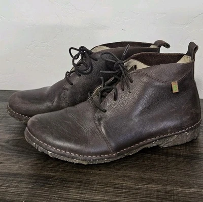 Clean EUC El Naturalista Brown Lace Up Boots Suede Size 39 -US 8.5- womens Spain - Image 1 of 4