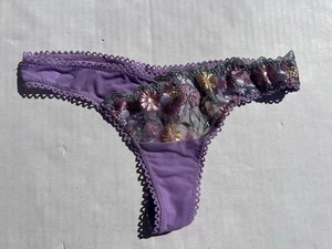 Nette Rose lila Blumen Tanga Netz Spitze Small neu ohne Etikett - Bild 1 von 4