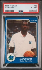 Estrella #60 Mark West 1983-84 PSA 6 ROOKIE RC Dallas Mavericks - Imagen 1 de 2