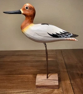 Wood, Hand Carved Shorebird 14” Tall, Vintage - Picture 1 of 6