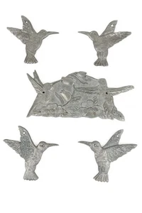 Vintage Spoontiques Zinn Kolibris Figur 5er Set USA - Bild 1 von 7