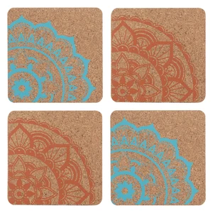 Juego de 4 posavasos Typhoon World Foods - Protector de mesa cuadrado de corcho - 10 cm  - Imagen 1 de 2
