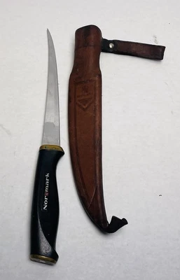 Vintage Normark Fillet Knife – Fiskars Finland Stainless Steel – Leather Sheath - Image 1 of 4
