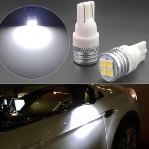 2pcs 6000K White 168 W5W LED Side Rearview Mirror Puddle Light Bulb T10 2825 194 - Imagen 1 de 11