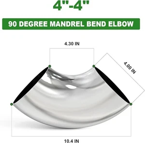 4" 90° Dorn Bogen Winkel 304 Edelstahl 16GA 0,065" Wand für Handlauf - Bild 1 von 6