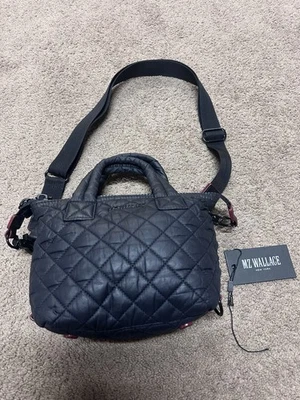 MZ Wallace Micro Sutton Deluxe Black Bag Satchel Tote Zip Top Handbag - W/ Strap - Image 1 of 4