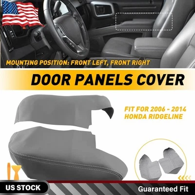 Cubierta de reposabrazos gris para paneles de puerta delantera 2 piezas para Honda Ridgeline 2006-2014 Foto 1 de 4