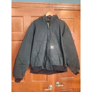 Vintage Carhartt Kapuzenjacke Reißverschluss Herren Größe Large schwarz RN # 14806 strapazierfähig - Bild 1 von 9