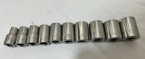 Craftsman 1/2" Drive SAE 12 Point Socket Set 10Pc -VV- Series USA 7/16" - 1" - Picture 1 of 4
