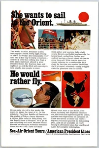 1968 American President Lines Deck Games Buffet Luncheons Bridge Pool Print Ad - Bild 1 von 3